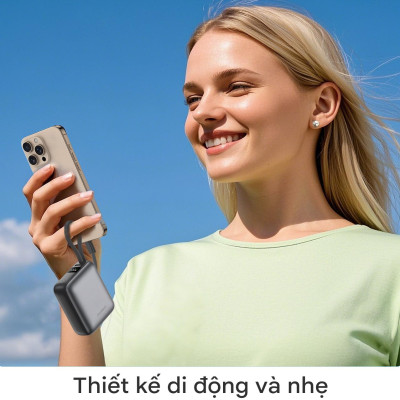 Pin dự phòng sạc nhanh công suất 35W Choetech B832 dung lượng 10000mAh tích hợp cáp sạc Type C (Hàng chính hãng)