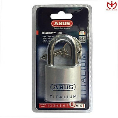 Ổ khóa ABUS 80TI/50 thân TITALIUM rộng 50mm chìa răng cưa - MSOFT