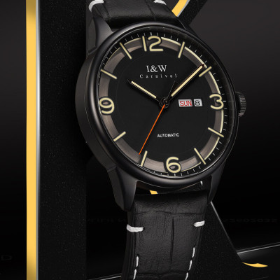 Đồng Hồ Nam I&W CARNIVAL 578G1 Chính Hãng Full Box Chống Nước Kính Chống Xước Dây Da Cao Cấp BH 24T (Máy Cơ Tự Động)