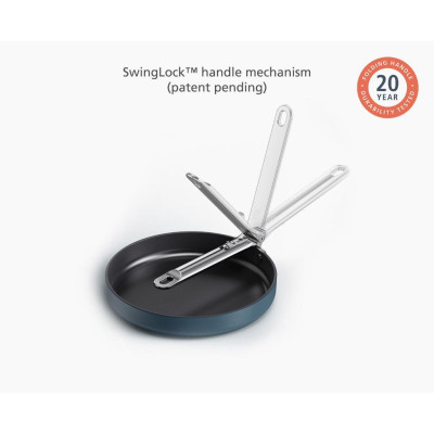 Combo 2 chảo chiên chống dính Ceramic cao cấp Joseph Joseph Space - 010749, tay cầm gấp gọn tiện dụng