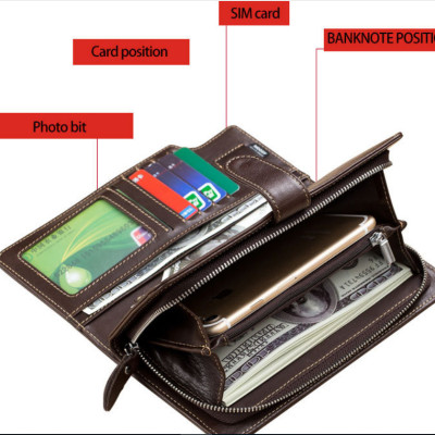 Ví nam cầm tay 100% da bò thật cao cấp phong cách mới 