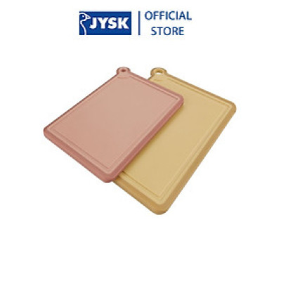 Bộ 2 thớt | JYSK Nilsson | hồng/vàng | R22xD30cm