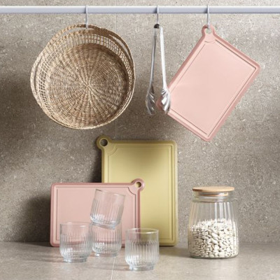 Bộ 2 thớt | JYSK Nilsson | hồng/vàng | R22xD30cm