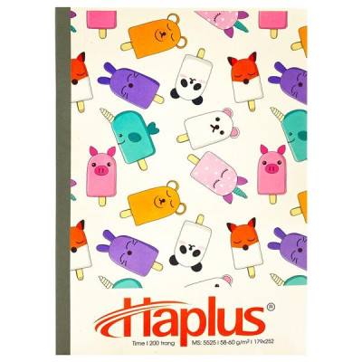 Combo 5 Tập Kẻ Ngang 200 Trang ĐL 58-60g/m2 - Haplus 5525 (Mẫu Màu Giao Ngẫu Nhiên)