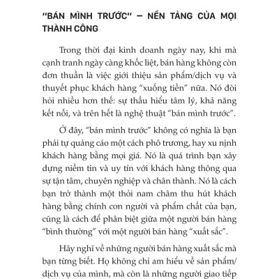 Sách - Người Bán Hàng Giỏi Phải "Bán Mình" Trước - Nguyên Tắc Quan Trọng Để Trở Thành Người Bán Hàng Xuất Sắc