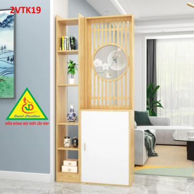Tủ kệ trang trí kiêm vách ngăn phòng khách , nhà bếp 2VTK19 - Nội thất lắp ráp Viendong Adv