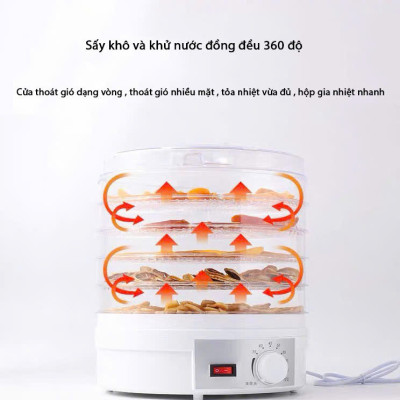 Máy sấy thực phẩm gia đình sấy khô siêu nhanh sấy khô hoa quả thịt cá tôm mực cực tiện