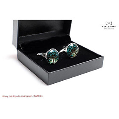 Khuy Cài tay áo Măng Set cao cấp đính đá - cufflinks , tặng kèm hộp nhỏ, hình bức tranh