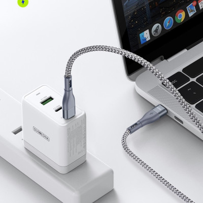 Cáp sạc nhanh siêu bền Dux Ducis PD 65W Cổng Type C to Type C dây dù_ Hàng chính hãng