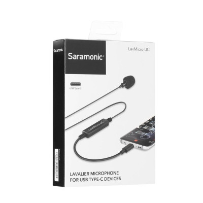 Micro Thu Âm Cài Áo Saramonic LavMicro UC Để Phỏng Vấn, Livestream, Podcast cho Điện thoại Android/ Cổng Usb-C - Hàng Chính Hãng