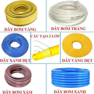 Bộ dây tăng áp 3 lần vòi xịt nước rửa xe, tưới cây loại 20m (cút nhựa nối nhựa đen 713-2) 206843