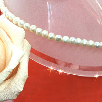 VÒNG CỔ NGỌC TRAI THIÊN NHIÊN NƯỚC NGỌT CAO CẤP-MÃ KTP