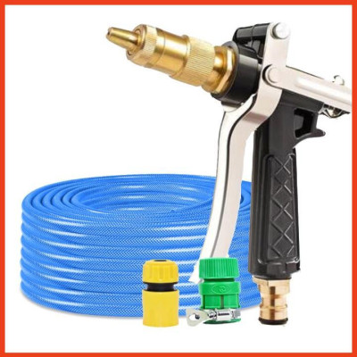 Rửa xe tưới cây Bộ dây và vòi xịt tăng áp lực nước 300% loại 25m cút nhựa,nối nhựa 206236