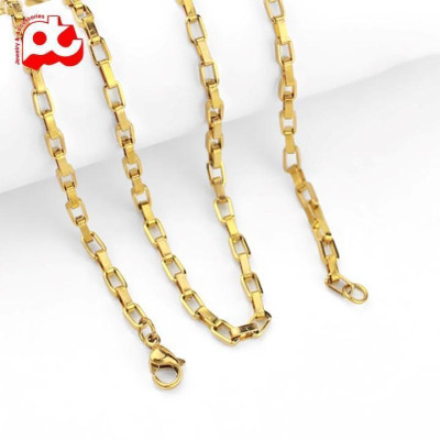 Dây chuyền titan nam cao cấp titan thép không gỉ kiểu hình vuông trangsucpt kích cỡ 3mm PTDCNA169