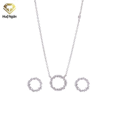 Combo dây chuyền và khuyên tai bạc Ý 925 Huệ Ngân - Huyền thoại biển xanh PP1528-RYE140938