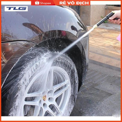 Bộ dây và vòi xịt rửa xe tưới cây tăng áp,vòi xịt rửa,vòi tưới cây 810-2498 (dây vàng- cút nối đen)