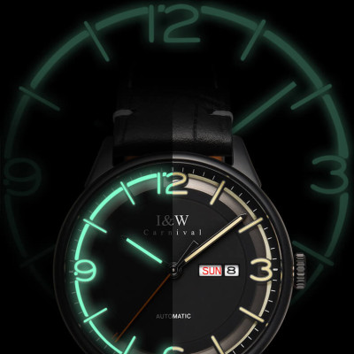 Đồng Hồ Nam I&W CARNIVAL 578G1 Chính Hãng Full Box Chống Nước Kính Chống Xước Dây Da Cao Cấp BH 24T (Máy Cơ Tự Động)