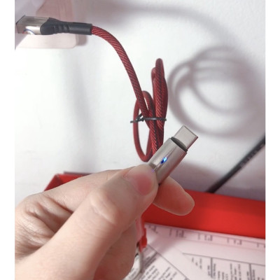 Dây sạc nhanh 3A Hiệu Ham mer ( H-C12-C ), Chân TypeC, Có đèn báo hàng chính hãng