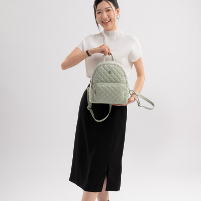 Balo Yuumy ( Thời trang nữ họa tiết hình thoi cỡ trung - Balo da Seasand YBA93 )