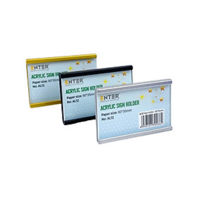 Bảng thông tin nhôm Enter AL12 60x35mm, Khung thông tin sản phẩm, Khung bảng giá siêu thị, Tag thông tin mini