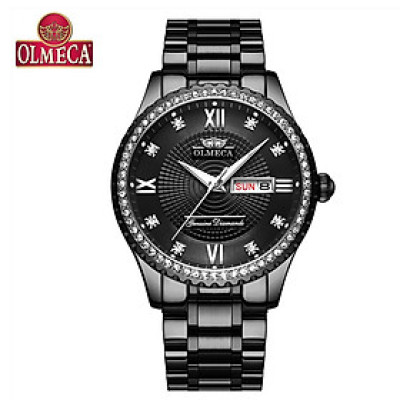 Đồng hồ thạch anh Dây đeo bằng thép không gỉ Thời trang chức năng 3ATM Hiển thị dạ quang OLMECA