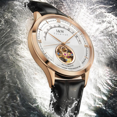 Đồng Hồ Nam I&W Carnival 525G2 Chính Hãng Full Box Chống Nước Kính Chống Xước Dây Da Cao Cấp BH 24T (Máy Cơ Tự Động)