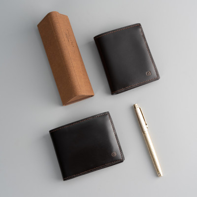 Ví Nam Gence Da Bò Box Calf C06 Màu Nâu Đậm | Hàng Chính Hãng