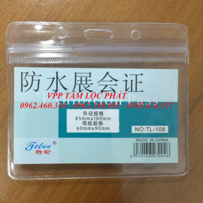 SỈ 50 BỘ THẺ ĐEO NHÂN VIÊN 108 (ngang) + dây đeo thẻ lụa móc nhựa (LOẠI ĐẸP)