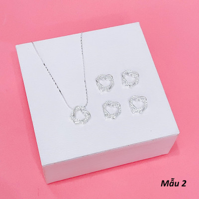 Dây chuyền nữ mặt trái tim chất liệu bạc s925 MS090