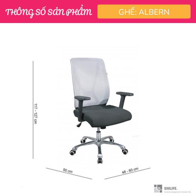 Ghế xoay văn phòng lưng trung bọc lưới SMLIFE Albern