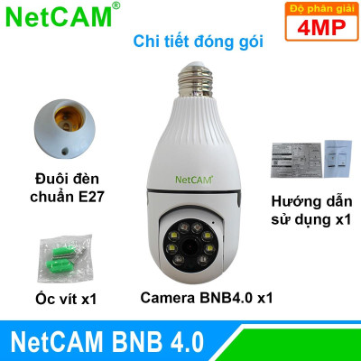 Camera IP WiFi Quay quét 360 độ NetCAM BNB4.0, Độ phân giải 4.0MP, Báo Động Thông Minh, Cảnh Báo Âm Thanh - Hàng chính hãng