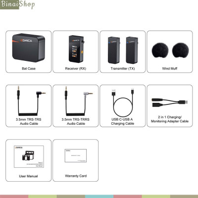 Comica Vimo C - Micro Cài Áo Không Dây 2.4G Nhỏ Gọn, Âm Thanh Rõ Nét, Dùng Cho Điện Thoại, Máy Ảnh, Máy Quay- Hàng chính hãng