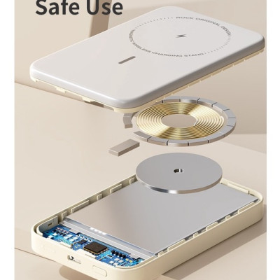 Pin sạc dự phòng không dây kèm giá đỡ điện thoại Rockspace P83 5000mAh sạc nhanh 15W - Hàng chính hãng bảo hành 12 tháng