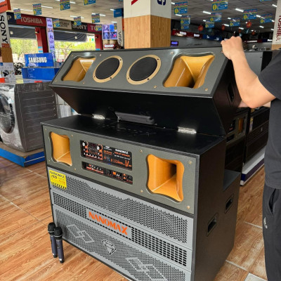 Loa Kéo Bình Bass Đôi Nanomax Pro-218G 3000w Bass 50cm x2 Karaoke Bluetooth. Hàng Chính Hãng