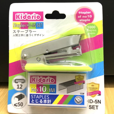 Sét Bấm Kim Kidario Số 10 Mini Và Kim Bấm HD-5N SET (12 Tờ)- Giao Màu Ngẫu Nhiên