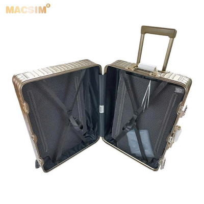 Vali hợp kim nhôm nguyên khối MS1104 nhãn hiệu Macsim cao cấp màu ti-gold , màu đen  cỡ 26 inches