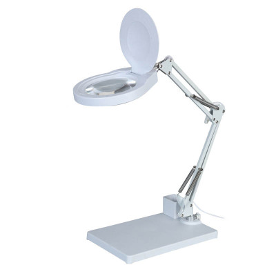 Kính lúp để bàn có đèn TERINO DE-78W (phóng đại 10X và 20X, Led, màu trắng) - Hàng chính hãng