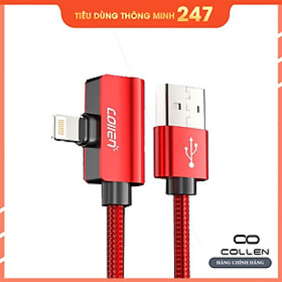 Cáp Sạc Nhanh Collen, Tích Hợp Tai Nghe Đầu Ngang Gaming, Chống Đứt, Chống Rối, dành cho iPhone XS max/11/11 Pro max ( Màu ngẫu nhiên ) - Hàng Chính Hãng