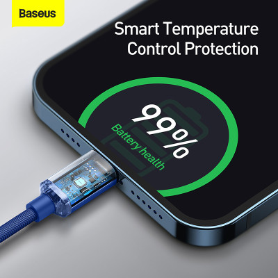  Cáp sạc nhanh 20W hiệu Baseus Crystal Shine Series Type-C to iPhone dài 1.2m / 2m - Hàng chính hãng
