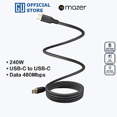 Dây Cáp Sạc MAZER InfiniteLINK COBRA Magnetic 240W Type C to C Thiết Kế Độc Đáo Với Nam Châm Tự Dính Giúp Gấp Gọn Dây Hàng Chính Hãng
