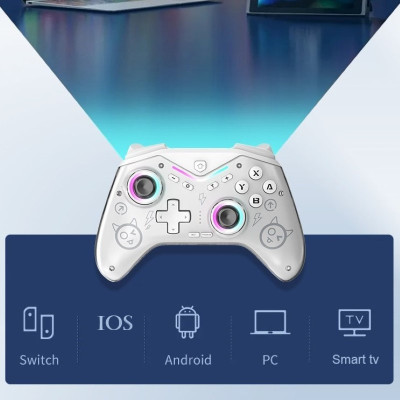Gamepad tay game Không dây Bluetooth CM619 led RGB cho máy tính, laptop, smartphone, máy tính bảng, máy game hàng nhập khẩu