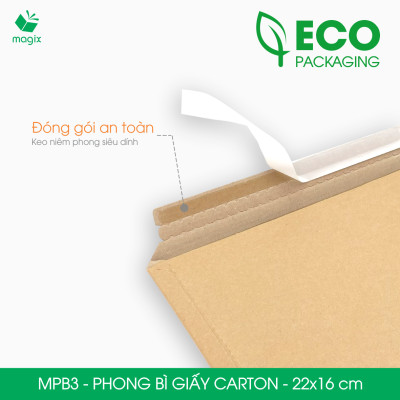 MPB3 - 22x16 cm - 100 phong bì carton đóng hàng - Bìa gói hàng, bìa cứng, bì thư | Magix Packaging