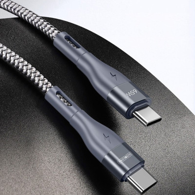 Cáp sạc nhanh siêu bền Dux Ducis PD 65W Cổng Type C to Type C dây dù_ Hàng chính hãng