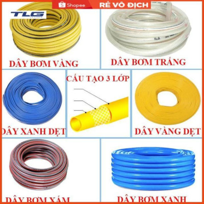 Bộ dây tăng áp 3 lần vòi xịt nước rửa xe, tưới cây loại 7-10m (cút nhựa nối nhựa đen 713-2) 206843