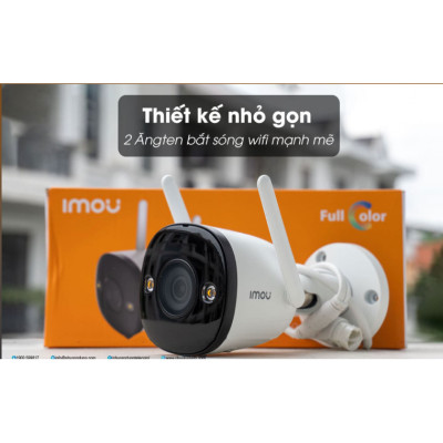 Camera Wifi thân cố định ngoài trời full color 2.0MP IMOU IPC-F26FEP - Hàng chính hãng