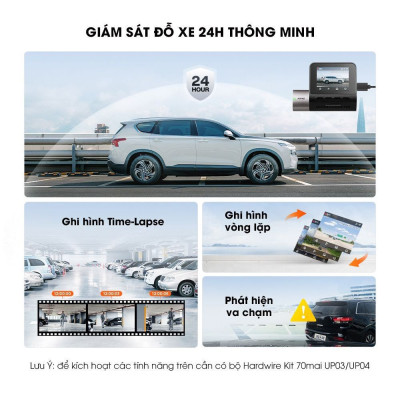 Camera hành trình 70mai A510 cảnh báo an toàn ADAS, 4G, GPS, độ phân giải 3K HDR sắc nét - Hàng chính hãng