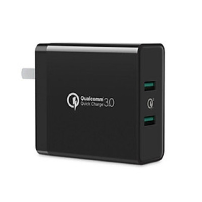 Củ sạc nhanh 36W QC3.0 2 cổng USB màu Đen Ugreen 161CU70151CD - Hàng chính hãng