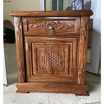 Tủ đầu giường gỗ hương xám kiểm tra trước khi nhận hàng giá thật