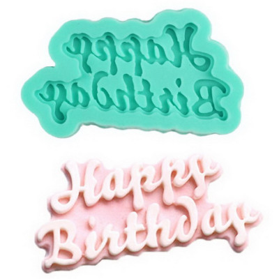 Khuôn silicon làm rau câu, socola Happy Birthday - Mã số 1107