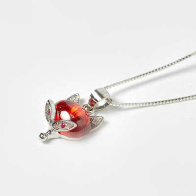 Dây chuyền mặt hồ ly bạc 12x10mm - Ngọc Quý Gemstones